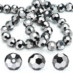 Dowarm 100 Pieces 8MM Round Faceted Rondelle Crystal Glass Beads for Jewelry Making, Crafts Wine Charms Wind Chimes Suncatchers, Finding Jewelry Spacer Beads, Mine Silver - color: 14-Mine Silver, size: 8MM