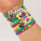Twinfree Bohemia Beaded Bracelet for Women, Polymer Clay Stretch Bracelets - color: color 29
