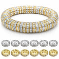 SULIKJHUI 150 Pcs Spacer Beads 12mm, Gold and Silver Spacer Beads for Bracelets, Jewelry Making, 2.5mm Hole & 3mm Height, Iron with Rhinestones (0.47 Inch Outer Diameter) - color: Gold + Silver