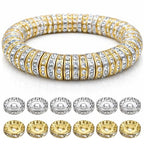 SULIKJHUI 150 Pcs Spacer Beads 12mm, Gold and Silver Spacer Beads for Bracelets, Jewelry Making, 2.5mm Hole & 3mm Height, Iron with Rhinestones (0.47 Inch Outer Diameter) - color: Gold + Silver