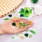 Beadthoven 270Pcs 9 Styles Leaf Acrylic Bead Caps Bulk Frosted Transparent Yellow Green Leaf Maple Leaves Charm Dangle Plant Beads for Jewelry Making DIY Spring Bracelets Necklace Earrings Crafting - color: Leaf Mixed 9 Styles