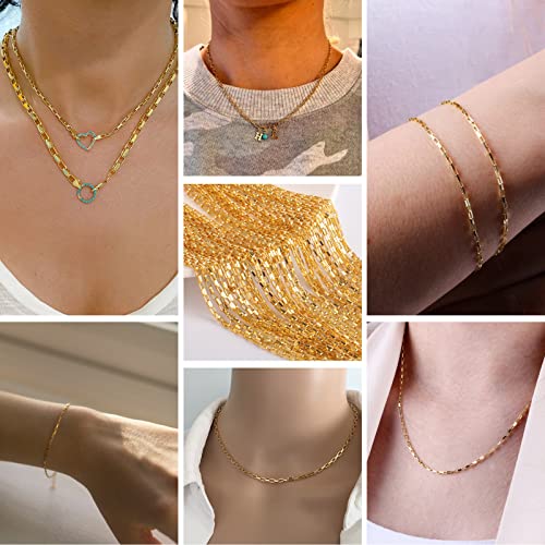 33 Feet 18K Gold PVD Plated Stainless Steel Box Chains Bulk, 3mm 304 Stainless Steel Chain Spool Square Link Box Chain Roll Bulk for Jewelry Making - color: 3MM Gold Square Box Chain