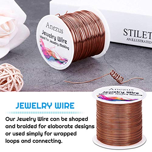 22 Gauge Jewelry Wire, Anezus Craft Wire Tarnish Resistant Copper Beading Wire for Jewelry Making Supplies and Crafting (Copper, 49 Yards/45 Meters) - color: Copper