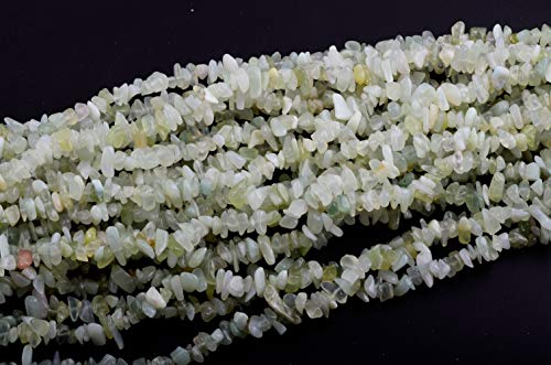 Natural Chip Stone Beads 5-8mm New Mountain Jade 400 Pieces Irregular Gemstones Healing Crystal Loose Rocks Bead Hole Drilled DIY for Bracelet Jewelry Making Crafting (5-8mm, New Mountain Jade) - color: New Mountain Jade