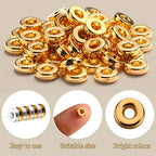 800 Pcs 6mm Flat Spacer Beads for Jewelry Making, Rondelle Disc Beads Bulk, Gold & Mixed Color Bead Spacers for Bracelets Necklaces DIY Crafts(Gold, Silver) - color: Gold, Silver