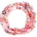 HAAMIIQII Natural Argentina Rhodochrosite Pebble Stone 5-8mm Small Irregular Freeform Tumbled Loose Gemstone Beads for Jewelry Making Strand 15 Inch (45-50pcs) - color: Argentina Rhodochrosite