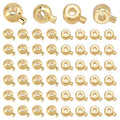 80Pcs 2 Styles Brass Crimp Beads Golden Stopper Beads Column Round Positioning Spacer Bead Positioning Stopper Crimp Charms Ends Accessories for Necklace Bracelet Jewelry Making
