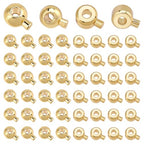 80Pcs 2 Styles Brass Crimp Beads Golden Stopper Beads Column Round Positioning Spacer Bead Positioning Stopper Crimp Charms Ends Accessories for Necklace Bracelet Jewelry Making