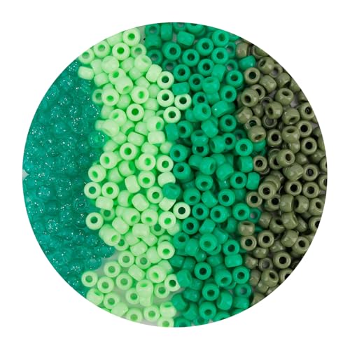 1100Pcs Pony Beads,Beads for Jewelry Making,Friendship Bracelet Bead,Craft Bead for Friendship Necklace Bracelets Making Hair - color: greens beads