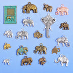 stino 100g Metal Pendant Charms for Jewelry Making, Bulk Silver & Gold Plated Charms for Braclet Necklace Crafts, Animal Plant Flower Pet and so on - color: Elephant Mixed Color
