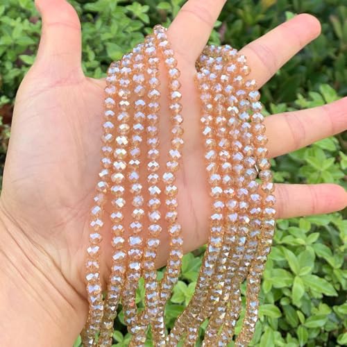 1000pcs Czech Faceted Rondelle Crystal Glass Loose Beads 6mm Spacer Bulk Golden Shadow for DIY Craft Jewelry Making CCR628 - color: Golden Shadow, size: 6mm - 1000pcs