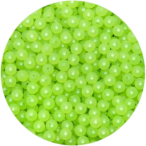 BONNY BOXX 1000PCs 6MM Jelly Light Green Acrylic Round Beads, Smooth Transparent Acrylic Balls, Plastic Resin Gumball Bubblegum Chunky Beads for Necklace & Bracelet Making, Crafting Supplies - color: Jelly Light Green, size: 6MM