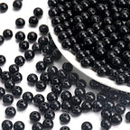 BONNY BOXX 500PCs 8MM Smooth Black Acrylic Round Beads, Plastic Resin Bubblegum Balls Chunky Gumball Beads for Necklace and Bracelet Making, Crafting Supplies - color: Smooth Black, size: 8MM