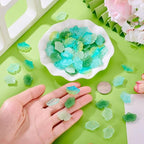 Glass Leaf Beads Crystal Glass Leaf Charms Transparent Leaves Pendants Tiny Green Leaf Bead Caps for Christmas Earring Bracelet Jewelry Making DIY Keychain Craft - color: Green Gingko Leaf