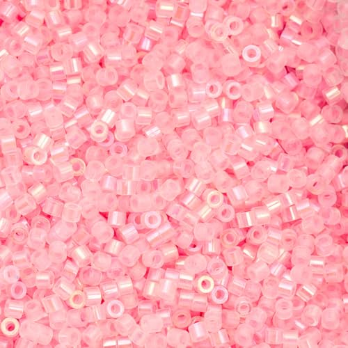John Bead 25g Cylin Beads Pink Neon Glow in Dark AB 11/0 Glass Cylindrical Seed Beads for Jewelry Bracelets Necklaces Earrings Making Embroidery - color: Pink Neon Glow in Dark AB