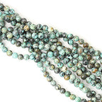 45PCS 8mm Natural African Turquoise Stone Gemstone Round Loose Beads for Jewelry Making DIY Bracelet Necklace Materials 1 Strand 15" - color: African Turquoise Stone, size: 8mm