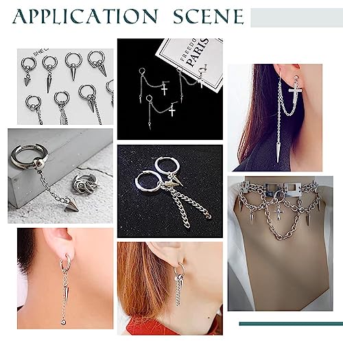 UNICRAFTALE Cone Charms Stainless Steel Spike Charms Punk Style Charm Spike Pendants Dangle Charm for DIY Necklace Earring Bracelet Jewelry Making - size: 6.5/8.5/10/13.5/14/18mm Long