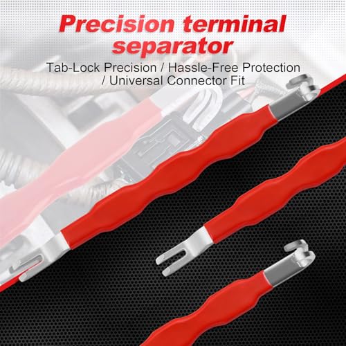3PCS Professional Electrical Disconnect Pliers, Automotive Electrical Connector Separator Removal Tool Kit for Wiring Harness, 60° & Straight Terminal Release Pliers for Car Truck SUV