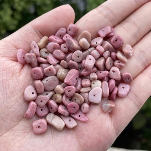30in Rhodochrosite Natural Chip Stone Beads 5-8mm About 230pcs, Irregular Drilled Light Rosy Pink Bead for Bracelets Jewelry Making Supplies for Adults, DIY Crafts. - color: Rhodochrosite