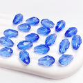 100 PCS 6x8mm Teardrop Crystal Glass Beads Faceted Shape Vertical Hole Loose Glass Beads DIY Handcrafte Bracelet Necklace Earring Jewelry Making(Light Sapphire) - color: Light Sapphire, size: 6x8mm
