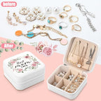 Kacctyen 12 Pieces Best Mom Ever Mini Travel Jewelry Case Bulk Mother's Day Church Gifts Watercolor Flowers Women Party Favor Gift for Secretary Girls Leather Travel Jewelry Case - color: Green Leaves and Flowers
