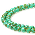 MJDCB Round Stone Beads Synthetic Golden Line Turquoise Loose Beads are Used in Jewelry Design to Make Bracelets and Necklaces (4mm) - color: Synthetic Golden Line Turquoise, size: 4mm
