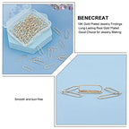 BENECREAT 60 PCS Real 18k Gold Plated Brass Connecting Rings, 0.8 Inch Oval Brass Plated Gold Jewelry Connecting Rings for Bracelets, Necklaces Jewelry Making - color: Oval