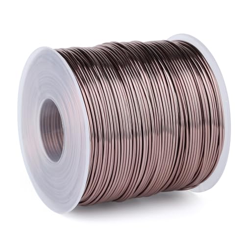 328 Feet Aluminum Craft Wire, 18 Gauge Brown Bendable Soft Metal Aluminum Wire Roll Bulk for DIY Crafts Sculpting Jewelry Making - color: Brown, size: 18 Gauge