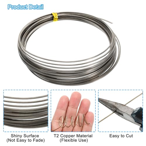 PATIKIL Soft Nickel Silver Wire, 1Pcs 20Gauge/0.8x0.8mm Diameter 6m/19.68ft Square Craft Wire for Jewelry Making Beading Wires Wrapping - size: 20Gauge
