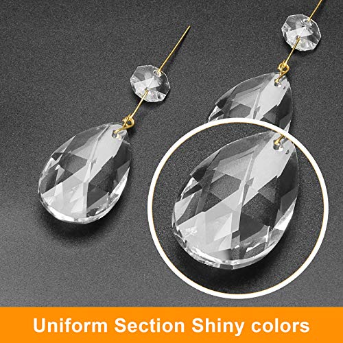 AHIER 10Pcs Clear Crystal Teardrop Chandelier Prism Pendants Shiny Glass Crystals Beads for Light Lamp, Jewelry Making. (Teardrop)
