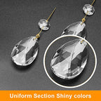 AHIER 10Pcs Clear Crystal Teardrop Chandelier Prism Pendants Shiny Glass Crystals Beads for Light Lamp, Jewelry Making. (Teardrop)