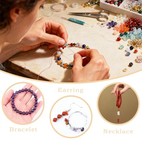 Natural Stone Beads Round Genuine Real Stone Beading Strand Loose Gemstones DIY Smooth Bead for Bracelet Necklace Earrings Jewelry Making (Red Plum Blossom Stone, 10mm 36 Pieces) - color: Red Plum Blossom Stone, size: 10mm 36pcs