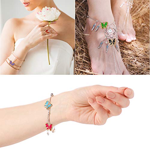 Hicarer 100 Pieces Butterfly Charms for Jewelry Making Mixed Butterflies Charms Colorful Alloy Pendant Jewelry Butterfly Charm for Necklaces Bracelets Earrings DIY Supplies Mother Women