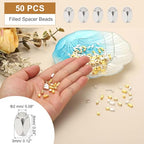 PATIKIL 3x6mm Filled Spacer Beads, 50Pcs Metal Smooth Faceted Tube Tiny Loose Beads for Bracelet Jewelry Making Necklace DIY, Silver - color: Silver, size: 3x6mm