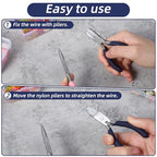 Flat Nose Pliers, Plier for Jewelry Making, Nylon Jaw Pliers, Wire Wrapping Tool with 2 Nylon Replacement Heads and a Screwdriver, Smooth Jaw Plier for Beading, Looping, Shaping, Jewelry Making