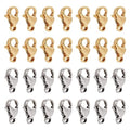 PH PandaHall Pandahall 100Pcs Stainless Steel Lobster Claw Clasps Real 24K Gold Jewelry Lobster Clasp 2 Colors Metal Bracelet Necklace Clasp Closures for Jewelry Making, 9x5x2.5mm