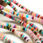 Natural Mulitcolor Rondelle Beads Natural Stone Disk Beads Loose Gemstone Spacer Bead for DIY Bracelet Necklace Jewelry Making（4 * 2mm 1 Strand 150pcs Blue） - color: Blue
