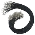 50 Pcs Black Waxed Necklace Cord 2MM Waxed Leather Cord Rope with a Lobster Claw Clasp Necklace Cord Bulk for Jewelry Making Bracelet Chain Necklaces String Jewelry DIY Accessories
