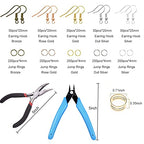 5 Colors Earring Hooks Kit Hypoallergenic Ear Wires and 1000pcs Jump Rings for Earrings Making Jewelry Making Findings