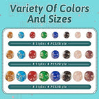 Elecrelive 96pcs Glow in The Dark Glass Beads 6mm/8mm/10mm Lampwork Luminous Round Glass Beads for Jewelry Making DIY Bracelet Earring Necklace Making - color: Mix 8 Colors