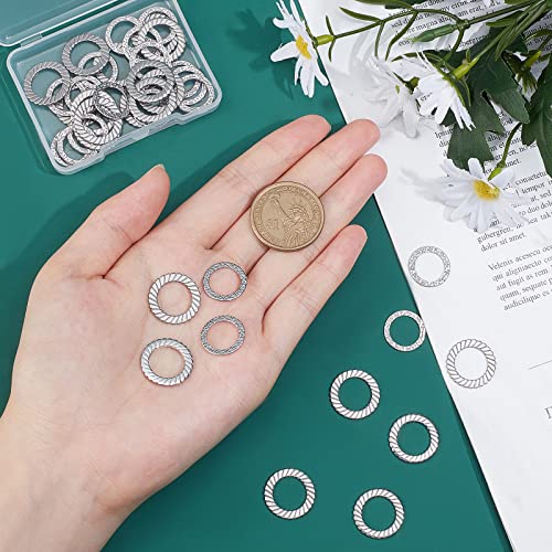 UNICRAFTALE 40pcs 2 Sizes 304 Stainless Steel Connecting Rings with Uneven Pattern Metal Ring with Color Stainless Steel Laser Cutting Connecting Rings Metal Loose Ring for Jewelry Making 15/18mm Long - size: 15/18mm