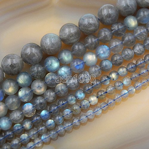 Wholesale Smooth Natural Gemstone Round Loose Beads 15" 4mm 6mm 8mm 10mm 12mm (4mm, A++ Labradorite) - color: A++ Labradorite, size: 4mm