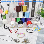LUSTEMBER 330 Feet Satin Nylon String, 1 mm Silky Smooth Durable Nylon Cord for Jewelry Making, Bracelets, Beading, Necklaces, Macrame, Kumihimo, Rattail, and Chinese Knot Craft - size: Sapphire Blue