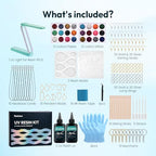 Resiners UV Resin Kit with Light for Adults, 190PCS UV Resin Jewelry Making Kit, Resin Accessories for Keychains, Earrings, Necklaces, Adult DIY Crafts – Not a Toy