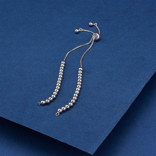 DanLingJewelry 10pcs Adjustable Slider Bracelet Slider Extender Chains Friendship Bracelets with Round Beads for Jewelry Making DIY 9 Inches(246mm) PP - color: StyleⅧ-10 pcs-Platinum
