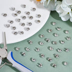 300Pcs 5mm Crimp Bead Knot Covers Brass Platinum Metal Half Round Open Crimp Beads Knot Covers Caps Small Beads Bulk for Craft Supplies DIY Necklace Bracelet Jewelry Making Accessories - color: Platinum