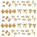 stino 100 Gram Metal Charms for Jewelry Making, Silver & Gold Plated, Bulk Pack for Bracelets, Necklaces, Crafts - color: Bow (Gold Plated 200gram)