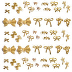 stino 100 Gram Metal Charms for Jewelry Making, Silver & Gold Plated, Bulk Pack for Bracelets, Necklaces, Crafts - color: Bow (Gold Plated 200gram)
