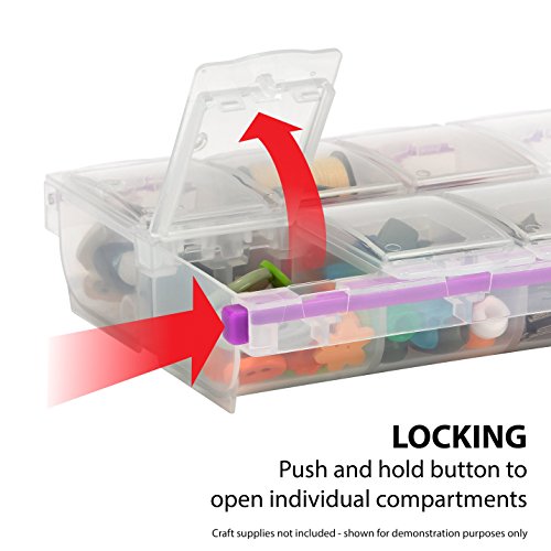 Craft Mates Bead Organizer and Plastic Storage Containers for Crafts, Buttons, Pins and More, 14 Locking Compartments, 2XL, Clear Lids - style: 14 Compartment (2XL)
