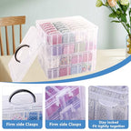 VTG Bead Organizer Box, 112 Pcs Small Organizers, 3-Tier Bead Storage Containers Portable Organizer and Storage Box Stackable Plastic Cases for Bracelet Making DIY Jewelry Nail Charms - style: 4 Tier